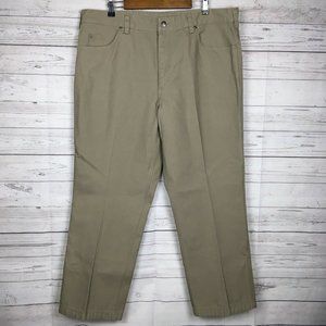 Duluth Trading Mens Tan Duck Cotton Canvas Work Wear Pants Trades 42×30